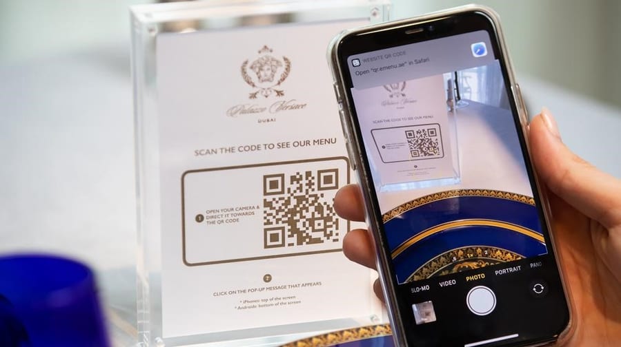 Digital menu for restaurants with QR code